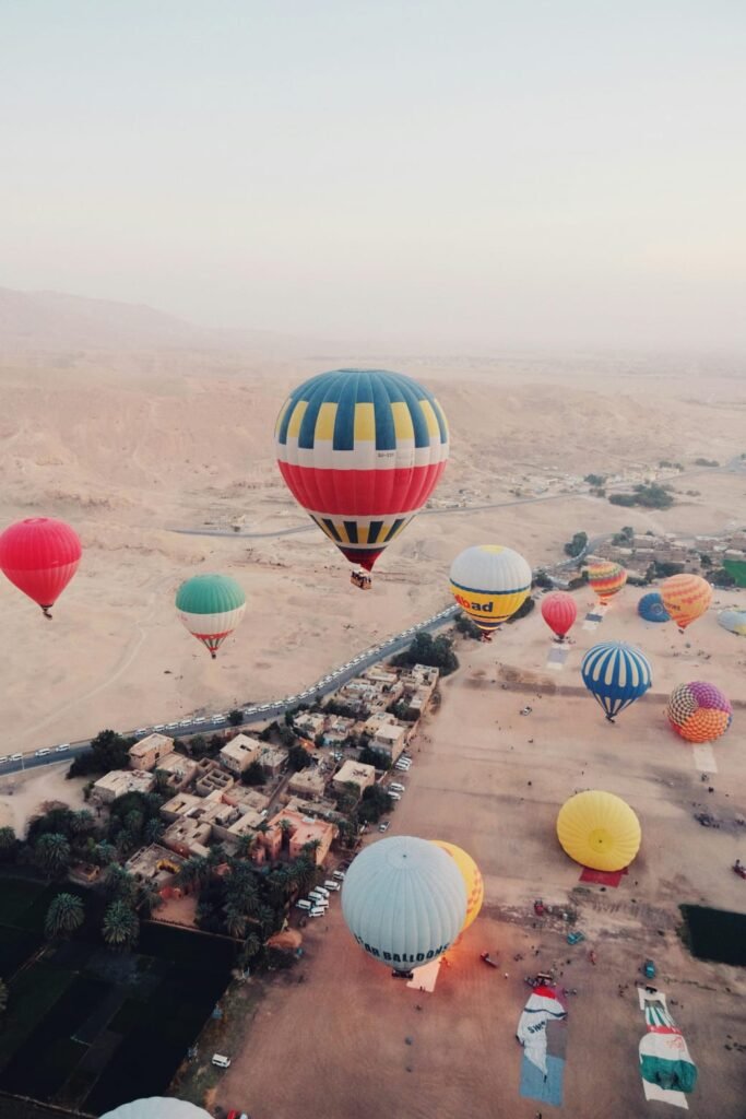 hot air balloon ride trip in luxor