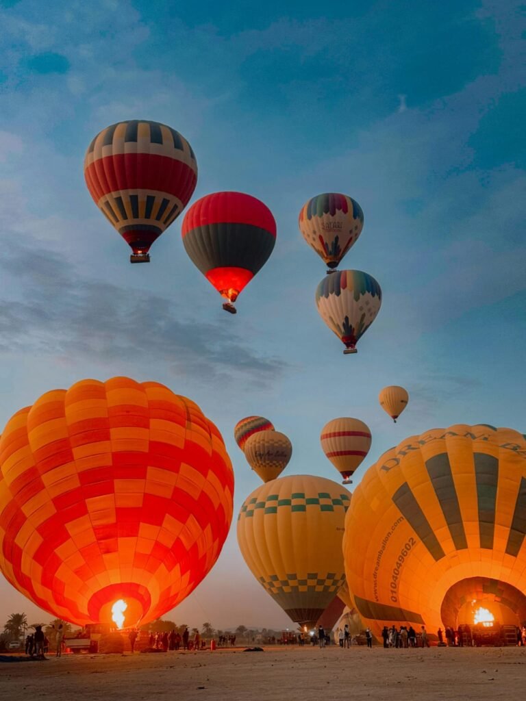 hot air balloon ride trip in luxor