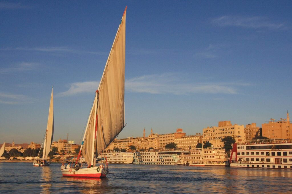 felucca ride in egypt sunset